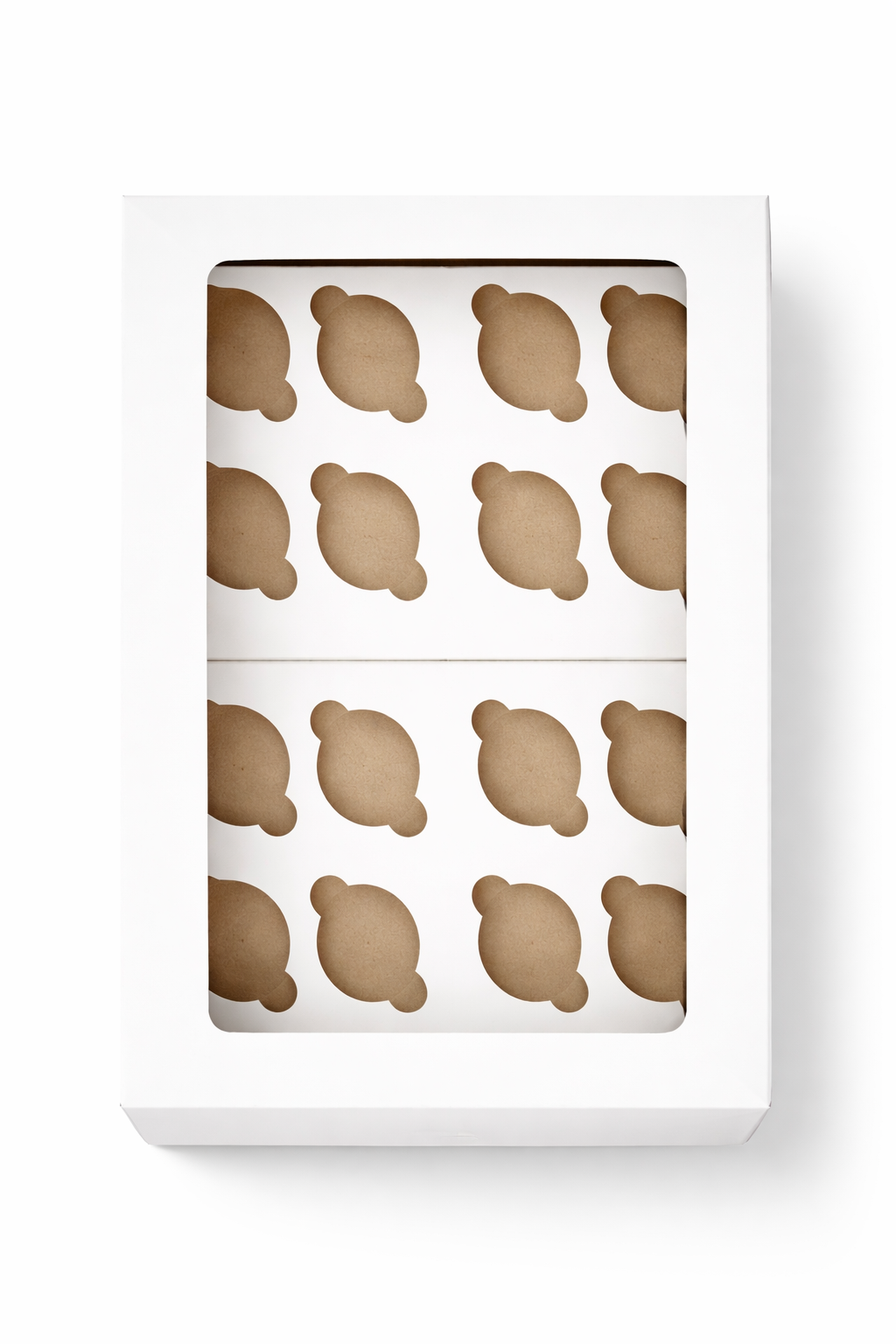 12 window box with inserts top view Cupcake Box 12 With inserts - Image 1